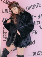 ファージャケット/ブラック