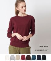 カシミヤタッチクルーネックニットトップス【メール便可／90】〔第1弾！予約販売〕