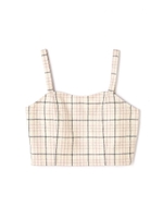 ソフトプレイド　チェックビスチェ/ホワイト(030)