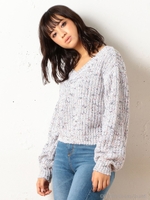 ファンシーヤーンプルオーバー/ブラック