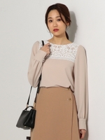 〓★JOC レース切替ブラウス/BLACK