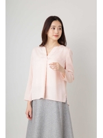 〈ウォッシャブル〉Vネックスキッパーブラウス/オフ1(031)