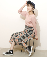 【5倍pt対象】シア−チェックラップフレアスカート