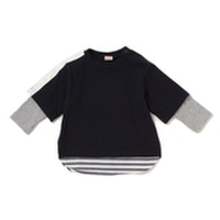 【20%OFF】バックロゴ入りレイヤード風Tシャツ