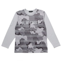 【30%OFF】切替ボーダーロゴ入りTシャツ