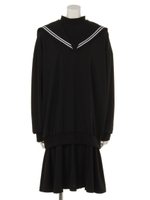LAYERED SAILOR ONE-PIECE/BLACK