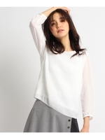 [S]プリーツクロスブラウス/ホワイト(002)