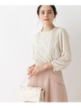【SS-Lサイズあり】【WEB先行販売】レースシフォンブラウス/ライトベージュ(051)