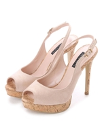 【新色追加】【BABY PURE】オープントゥバックストラップサンダル/ベージュスエード