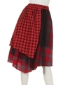 クレイジーイレヘムチェック×チュールスカート/レッド