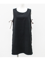 サイドレースアップスウェードワンピース/ブラック(027)