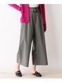 ストライプ柄 ガウチョパンツ/ダークグレー(313)