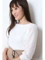 チュールレース袖ニット/ホワイト