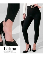 デザインカットオフヘムベルトモチーフパンツ/ブラック(027)