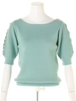 パールスカラ袖ニット/ホワイト