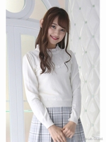 プチスタンドレースフラワーししゅうニットＰＯ/ピンク