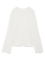 ベルスリーブリブニット/WHT