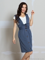 ベルト付ジャンパースカート/ネイビー