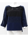 【Alluge】レースパッチワークプルオーバー/ネイビー(018)