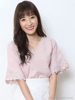 レースフレアスリーブニット/薄ピンク