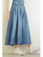 ロングサーキュラーデニムスカート/ライトインディゴ1(111)