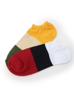 配色ボーダーアンクルソックス/レッド(562)