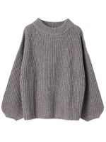 ・片畦ハイネックチュニック/杢グレー