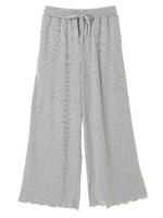 ・リブワイドパンツ/杢グレー