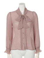 【sw】ドビードットボウタイブラウス/PNK