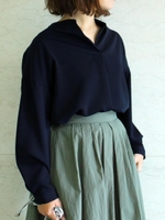 タックヘムスキッパーブラウス/ネイビー