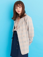 ダブルテーラードジャケット/ベージュ柄