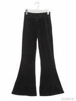 ベロアベルボトム/ブラック