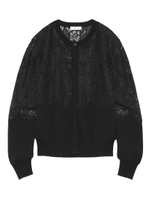 レーシーニットカーディガン/RED