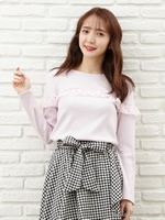 胸フリルリブTOPS/クロ