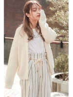 クルーニットカーディガン/ピンク(090)