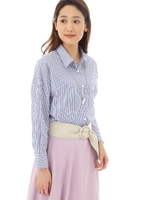 Cテンセルストライプシャツブラウス/ブルー(110)