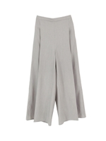 ウエストゴムタックワイドフレアパンツ/杢グレー