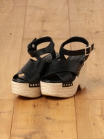 ジュートウェッジサンダル/ベージュ