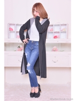 フードカーデガン/グレー