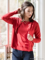 C/AC 12GG 天竺カーデ/レッド