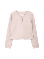 フェイクスエードノーカラーブルゾン/ピンク(090)