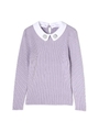 《EDIT COLOGNE》衿付リブニット/ラベンダー(080)