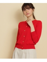 【10th記念アイテム】【WEB限定カラーあり】ビジューボタンカーディガン/レッド(862)