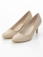 【柔らかソフトインソール】エナメルプレーンパンプス/レッドエナメル