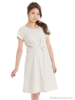 ウエストツイストワンピース/ベージュ