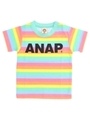 【ANAP KIDS】カラフルボーダーTシャツ/ミント(041)