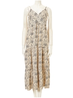 キャミソールリーフマキシワンピース/ベージュ