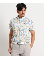 サーフボードプリント半袖ポロシャツ/ホワイト(901)