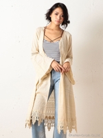 スカラップガウン/ベージュ