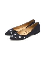 スター刺しゅうフラットシューズ/ネイビーブルー(120)